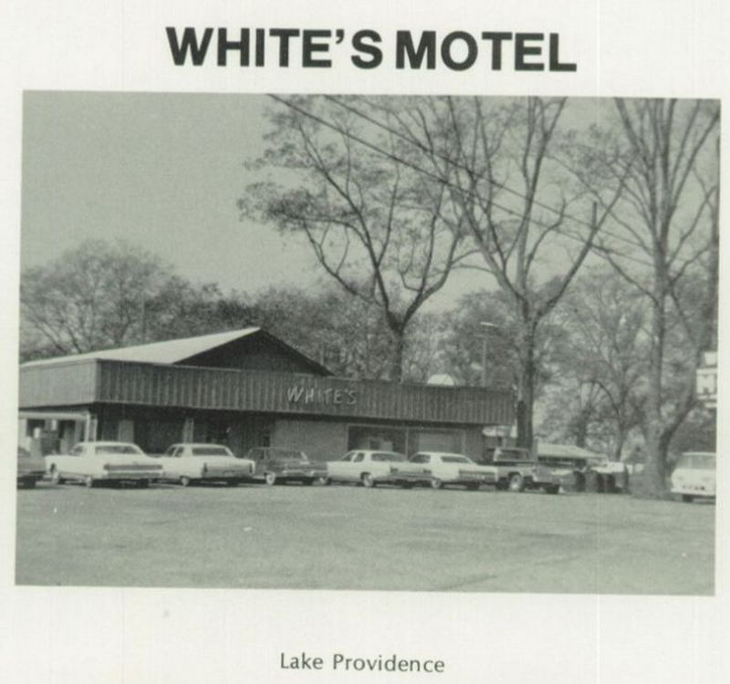 Whites Motel (Woodys Bar & Motel) - 1955 Yearbook Ad (newer photo)